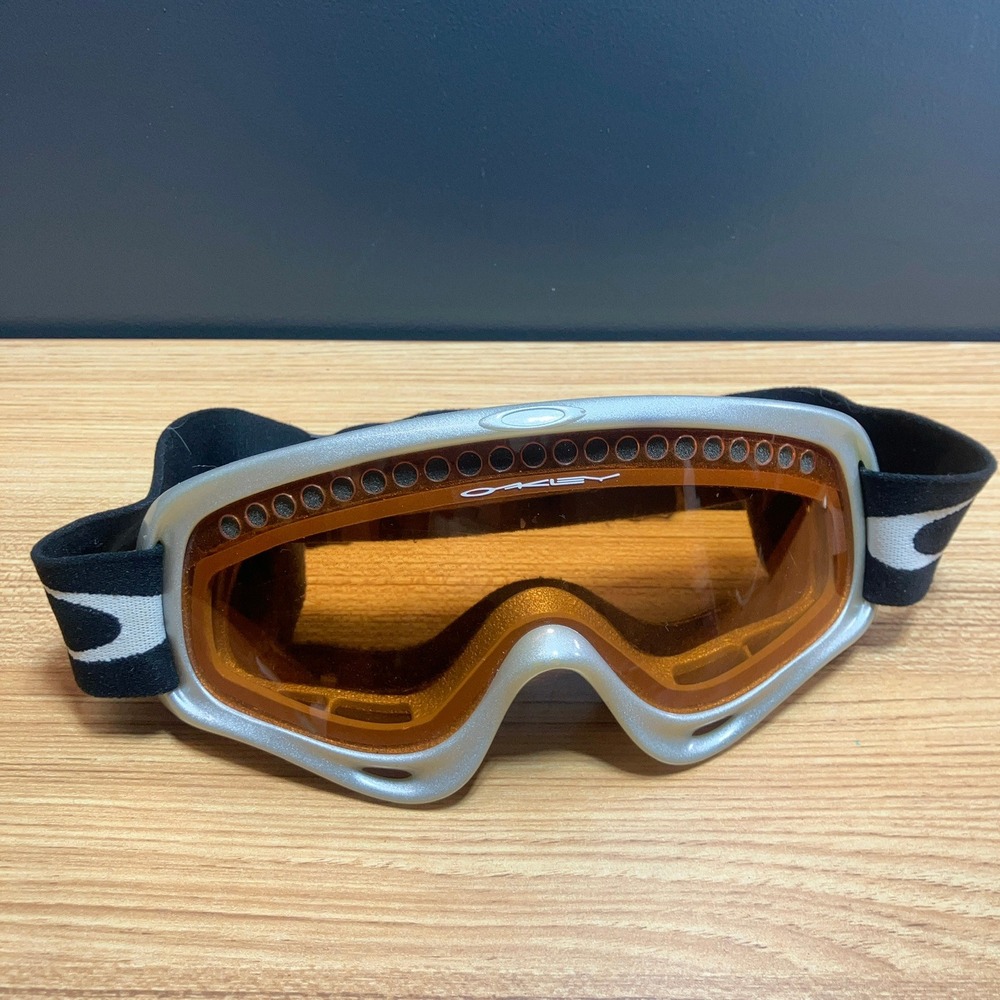 Vintage Oakley Ski Goggles‎ Silver Orange Snowboard Sport Eyewear Winter Y2K